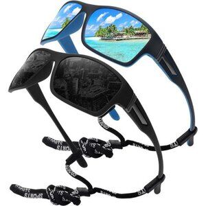 Polarized Sports Sunglasses UV400 Unbreakable Frame for Cycling Fishing Men